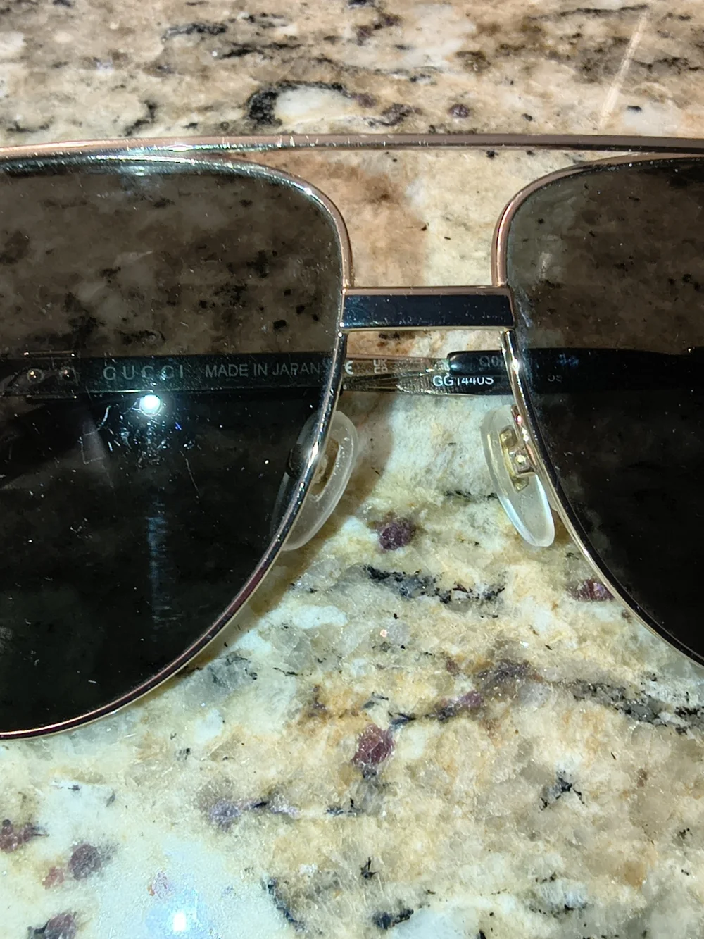 Gucci Aviator Sunglasses in Gold with Dark Lenses